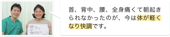 全身の症状が改善した方